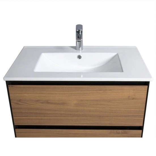 750mm Plywood Wall Hung Vanity With Ceramic Basin